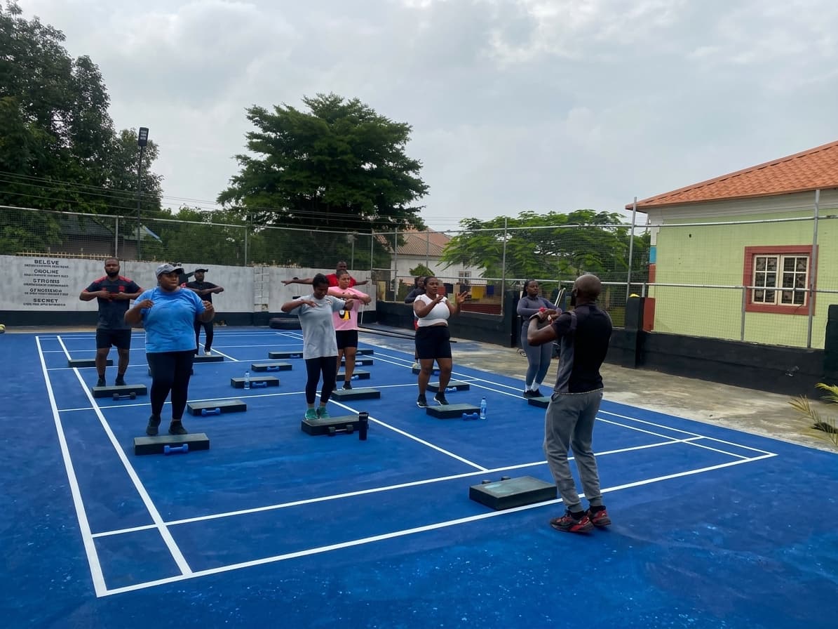 A True Paddle Fitness coached group workout session